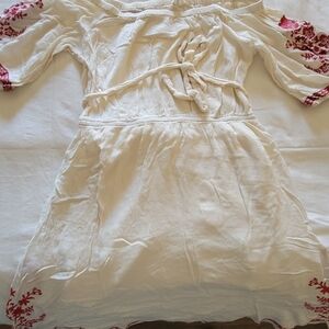 ODDY Strapless Dress in White and Red